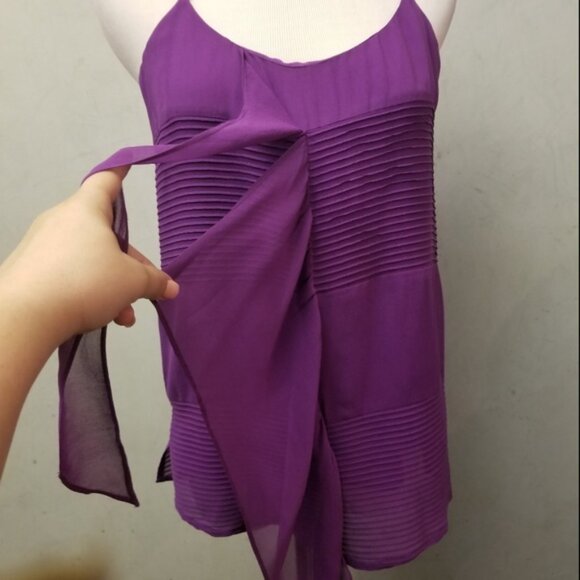 Madison Marcus Pintucked Ruffled 100% Silk top women's size Small (M9) - Picture 5 of 6